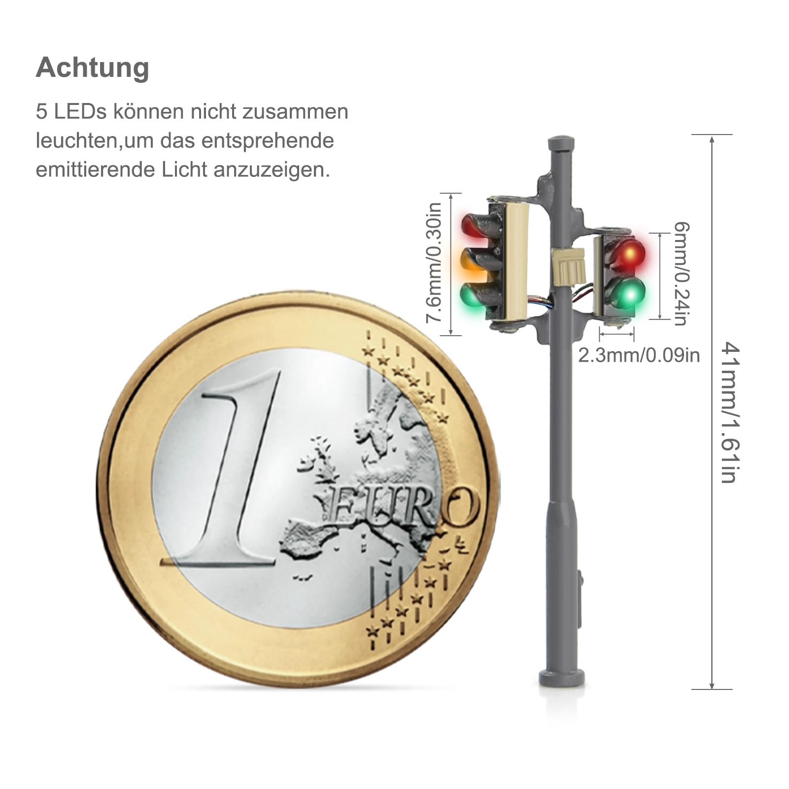 Evemodel Lot de 2 feux de circulation N 1:160 pour véhicule (gauche)