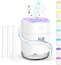 SZO Upgraded 500ML Humidifier for Bedroom with Night Light, Portable Humidifiers for Home and Plants, Humidifiers for Baby, Quiet Operation, Auto-Off, for Baby Room, Home, Office and Plants