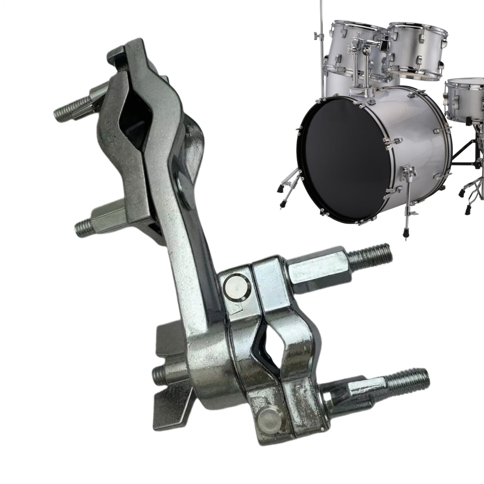 Drum Clamp, Stand Holder, 6.69x4.33x1.38 inches Adjustable Cowbells Compact Percussion Mount Hardware, Stable Easy-Mount Kit Accessory, Clamp for Men, Women, Musicians