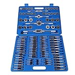 Die and Tap Set Heavy Duty 110pcs M2-M18 Screw Nut Thread Taps Dies with Wrench Handle Carbon Steel Thread Tap and Die Kit for Cutting External and Internal Thread with Carry Case 44x34x5.5cm