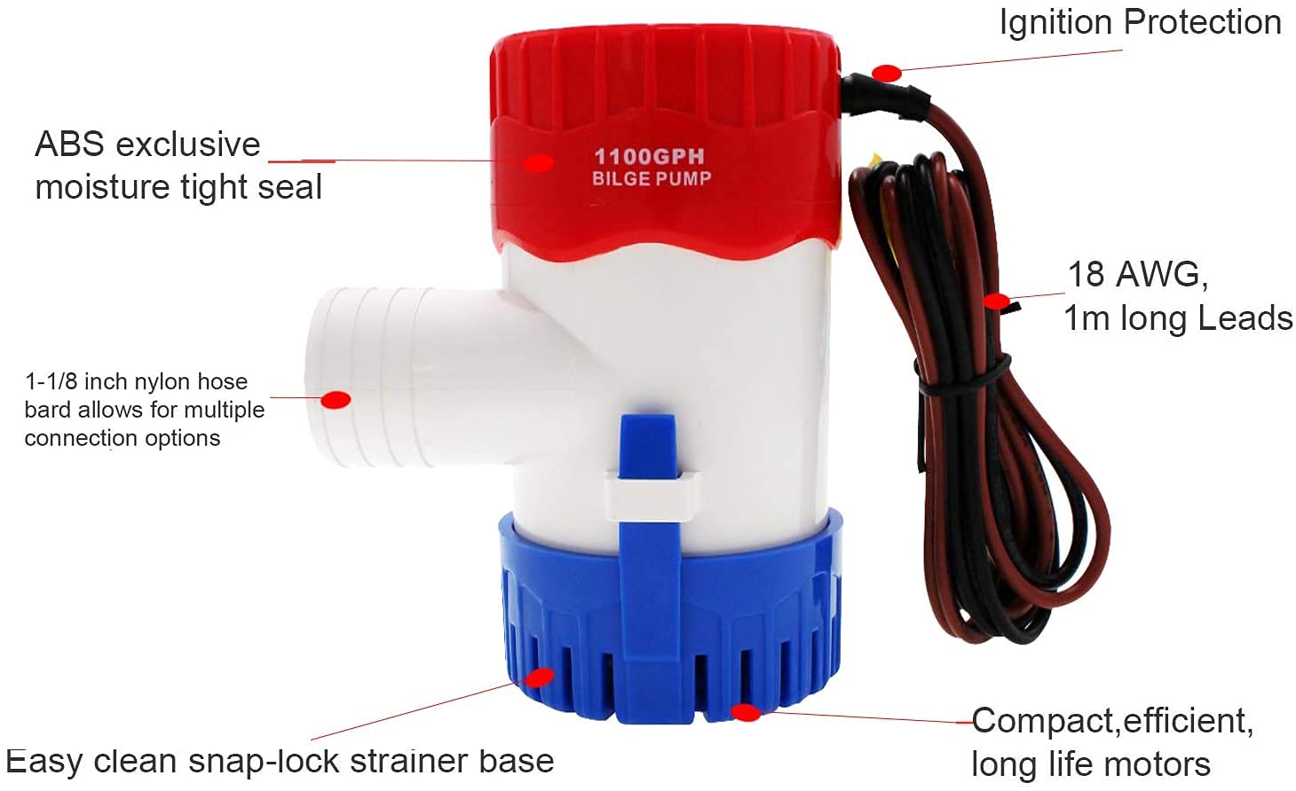 Pompe De Cale 1100 GPH Entièrement Submersible, Pour Bateau, 12 V, Pompe à Eau De Cale Pour Bateau De Peche Yacht Vr Ou Bateau De Marine 90527619