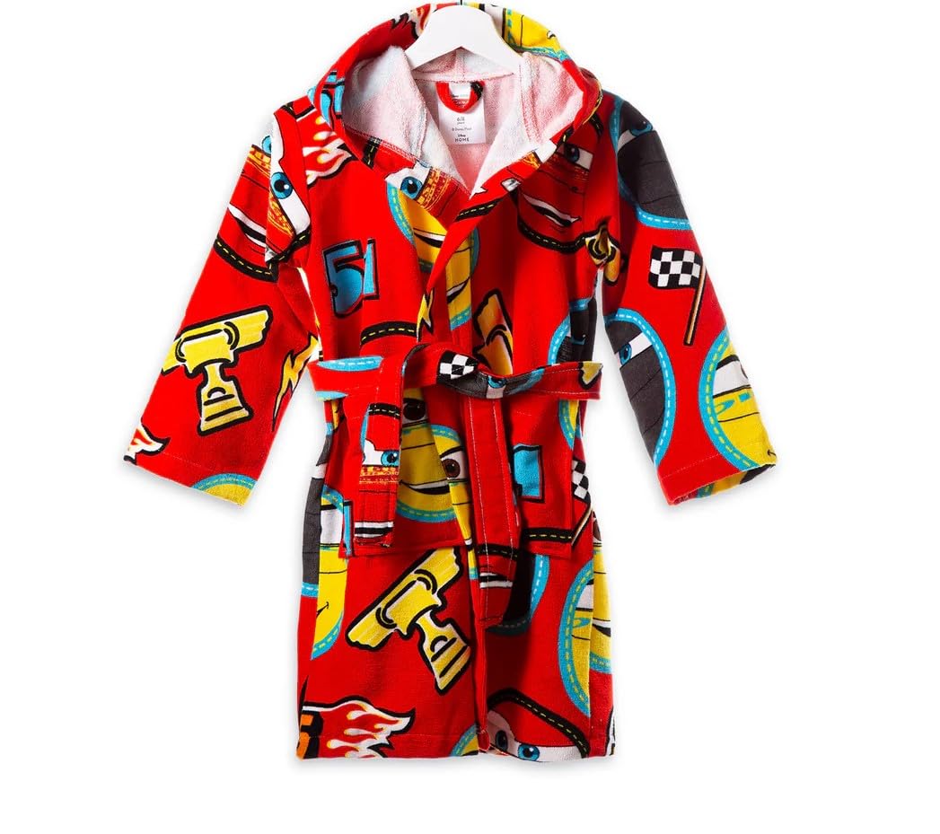Caleffi Peignoir Enfant en Coton Cars Speed Rouge, Multicolore, 6-8 ans, Unisex Enfants