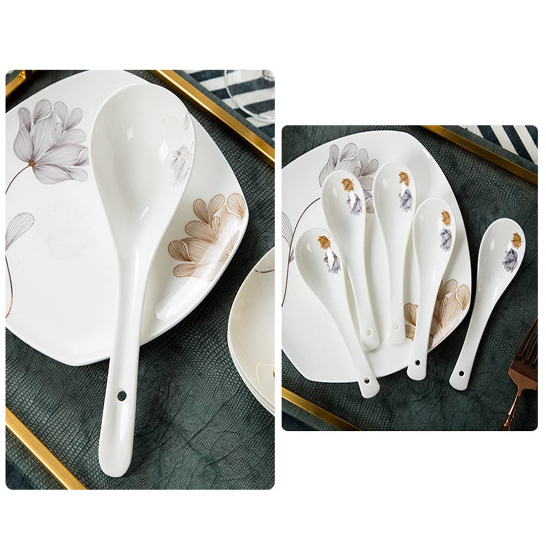 Zastawa stołowa Zestaw zastawy stołowej z porcelany kostnej Jingdezhen 60-częściowy zestaw porcelanowej zastawy stołowej Zastawa stołowa Gospodarstwo domowe,