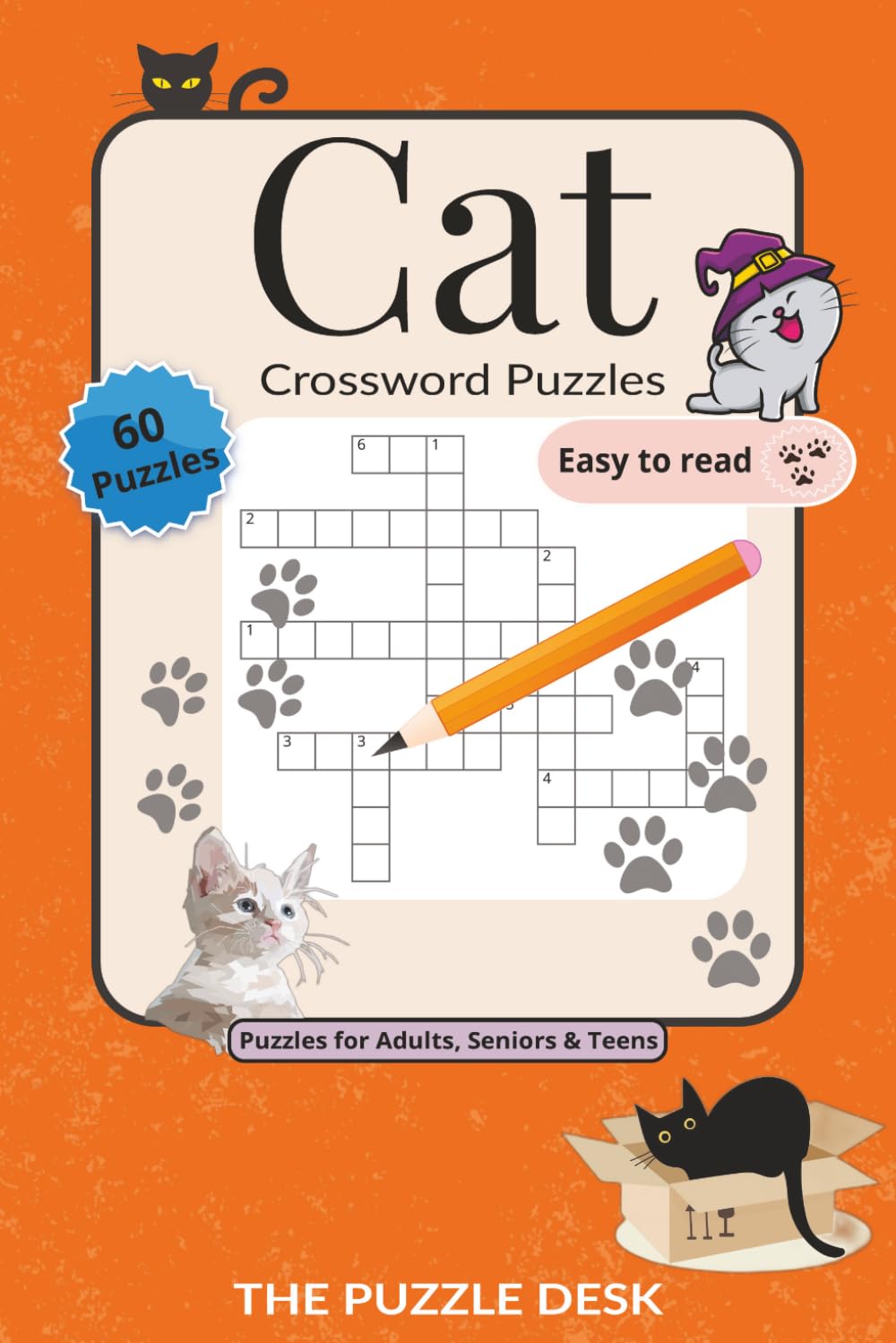 Cat Crossword Puzzles: Crossword Puzzles with Easy to Read Print about Cat Breeds, Cat Behavior and Cat Facts and More | 6x9 Inches, 122 Pages | 60 ... Gift for Cat Lovers, Vacations and Relaxation