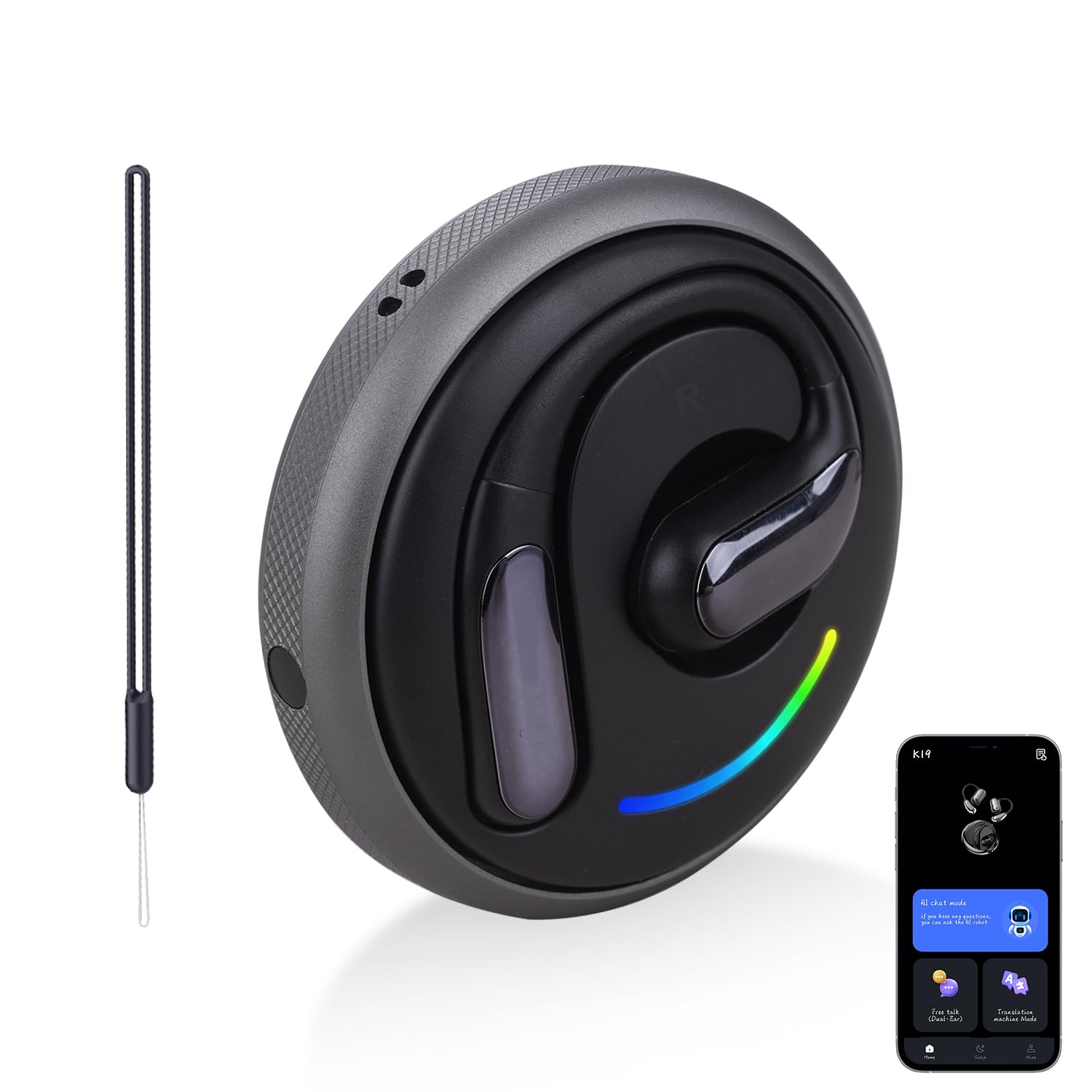 EUQQ AI Translation Earbuds, Language Translator Earbuds Real Time for 144 Languages,audifonos traductores inglés español,Bluetooth 5.4 LCD Touch Screen Earphones,Ideal for Travel Business Learning