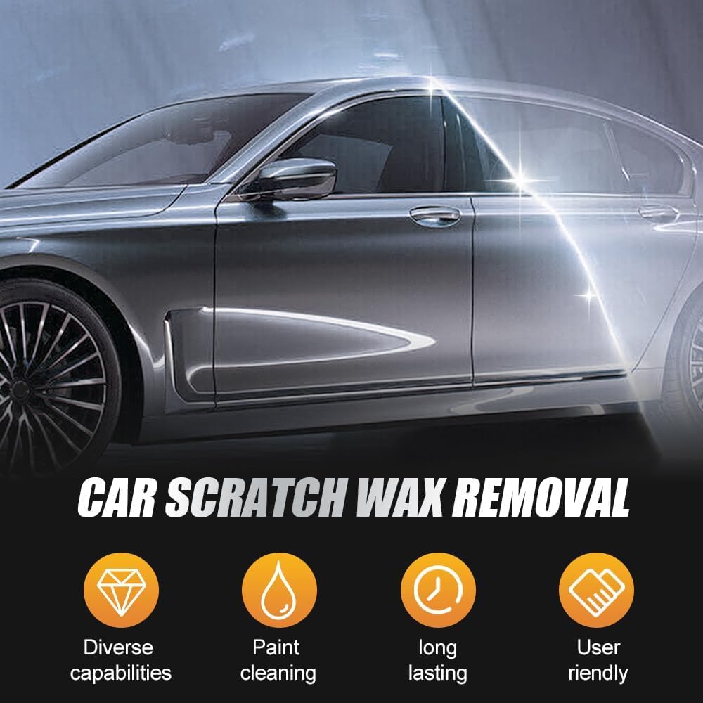 2026 Scratch Remover for Vehicles, Car Scratch Remover Wax, Car Scratch Repair Paste for Deep Scratches, Universal Car Scratch Removal Wax with Wipe and Sponge (1 set)