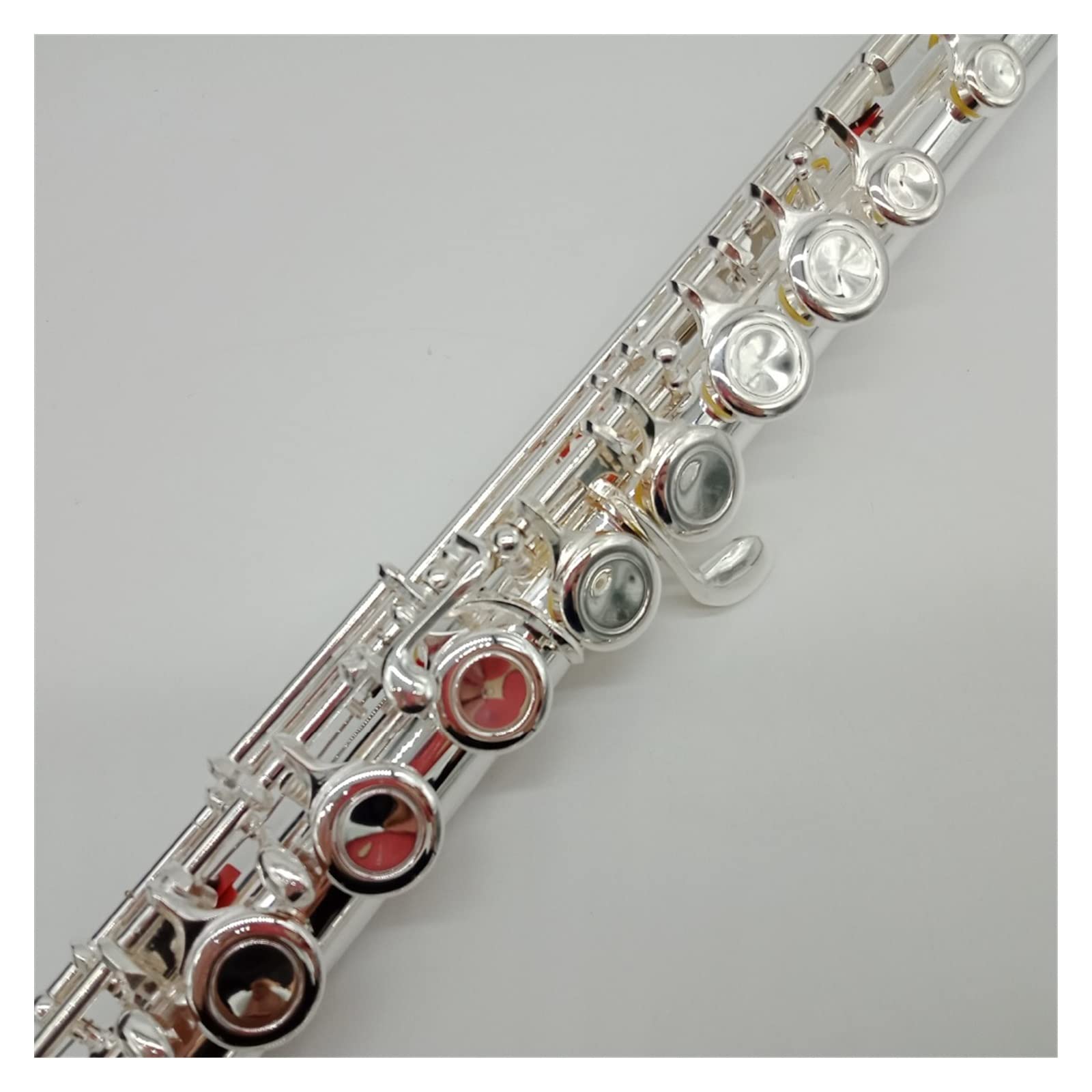 TSTS Flauto traverso Flauto Professionale Strumento per Flauto Placcato Argento Studente Intermedio Flauti con Testata Curva 16 Fori Chiave E Chiusa