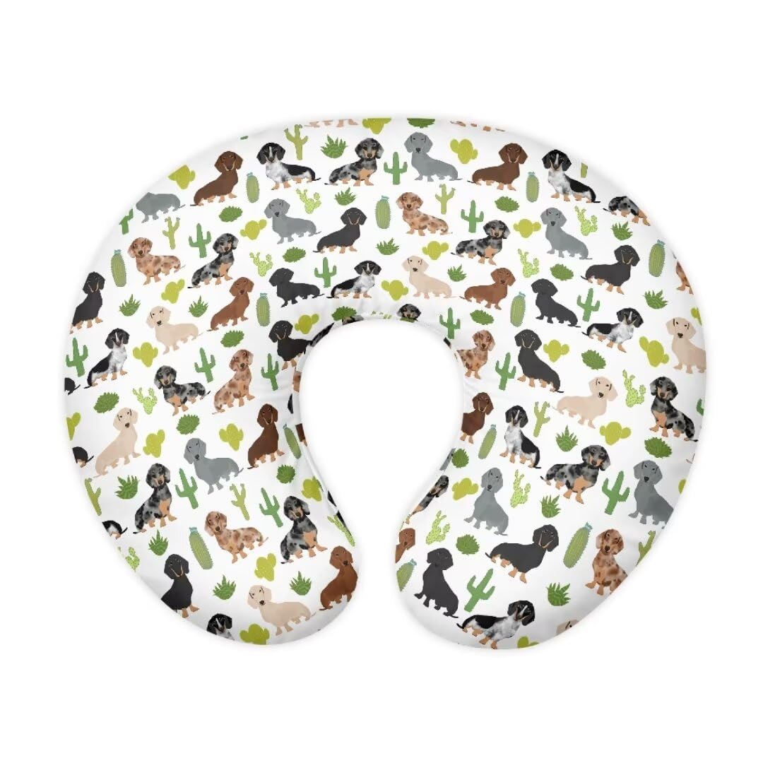 Jeiento Dachshund Nursing Pillow Covers Skin-Friendly Breastfeeding Pillow Slipcover Green Cactus Premium Quick-Dry Fabric Cover for Infant & Baby Gift