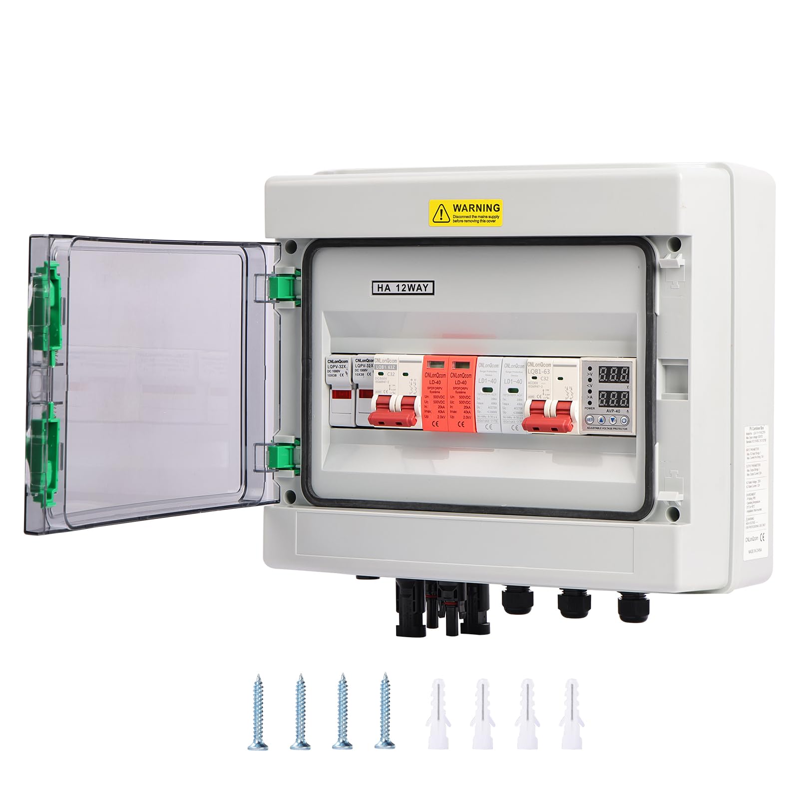 Protezione da sovratensione per impianti fotovoltaici - Scatola di giunzione solare DC500V1-1 + AC230V1-1, interruttore di sezionamento CC per protezione da fulmini per sistemi