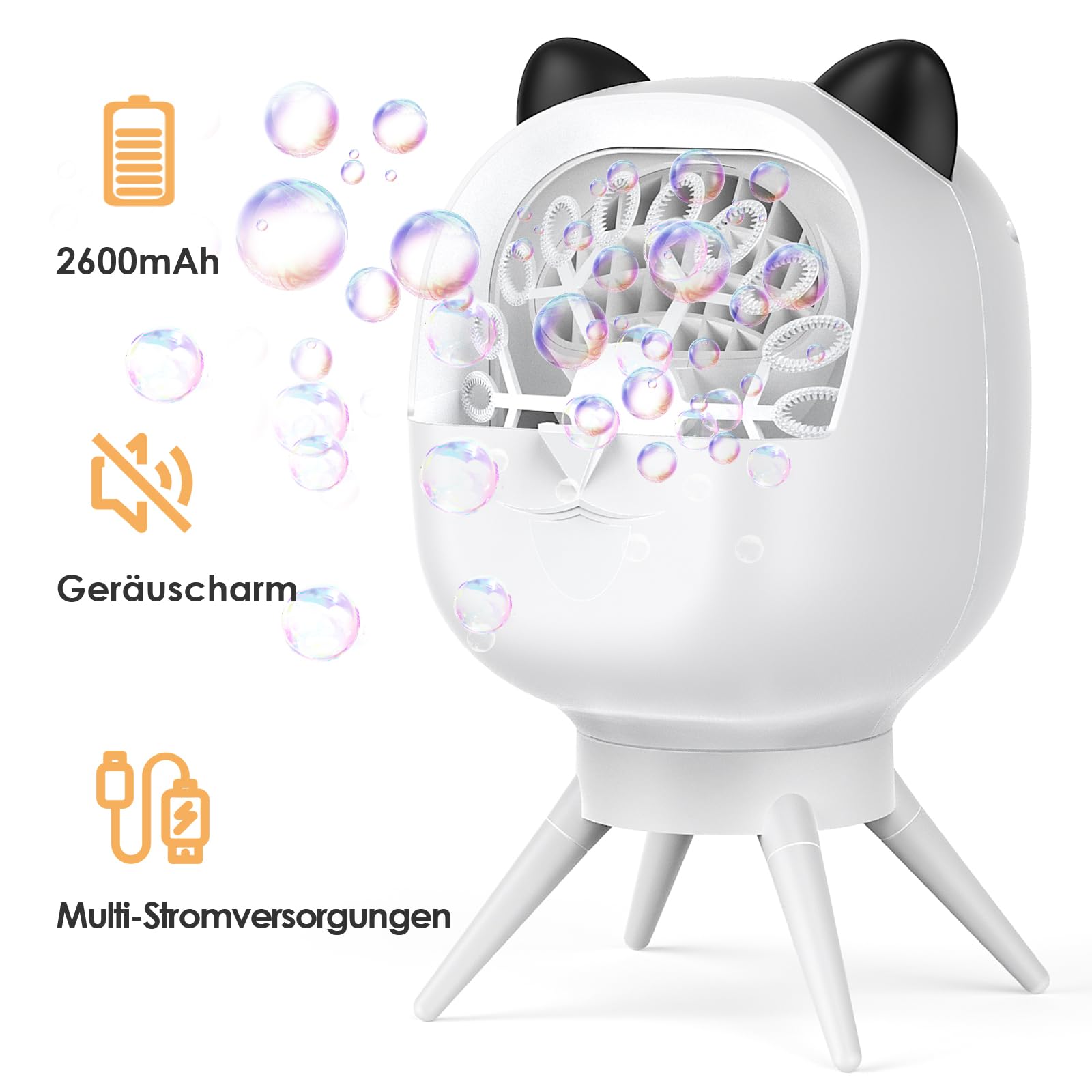 bedee Seifenblasenmaschine Automatische Blasenmacher für Kinder: Blasenmaschine 18000 Seifenblasen Pro Min mit 500ml Tank Tragbare Blasenspielzeug mit 90°/180° Drehung für Party Hochzeit Geburtstag