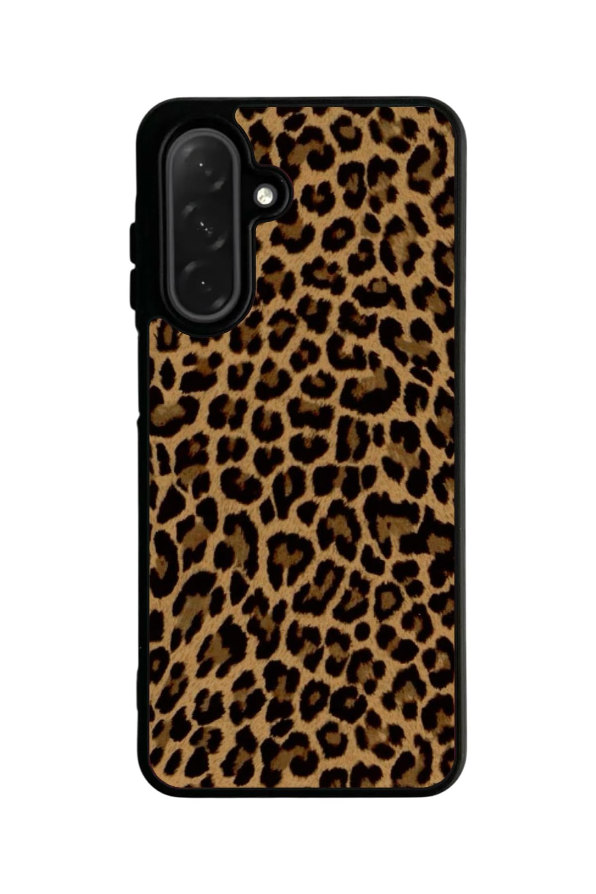 BG AKSESUAR Samsung Galaxy A56 ile Uyumlu Leopar Desenli Silikon Kılıf, Siyah