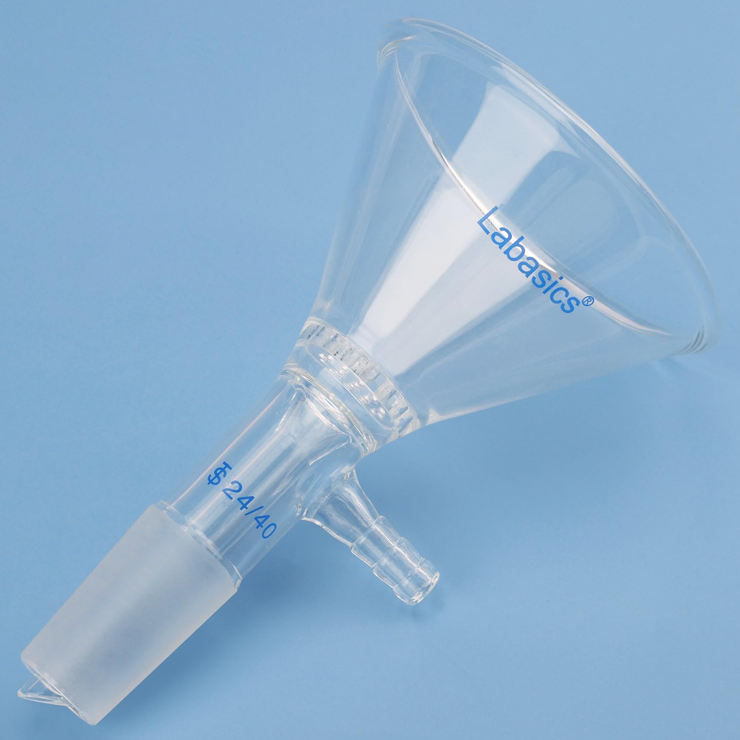 Labasics Entonnoir de Filtration en Verre Borosilicaté avec Dimension Extérieure Supérieure de 90 mm, Forme Triangulaire, Entonnoirs de Filtration en Verre avec Joint Intérieur de 24/40