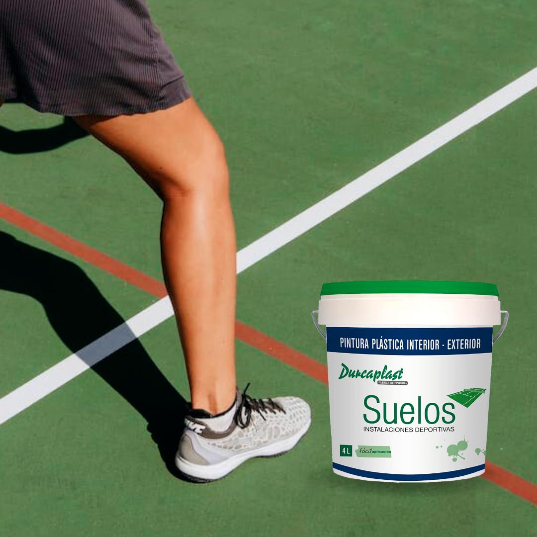 pintura de suelos para pistas deportivas, garajes y pavimentos en general de hormigón, cemento, asfalto y mortero. Color Verde similar a NOVA L-050 Mate, 4 Litros.