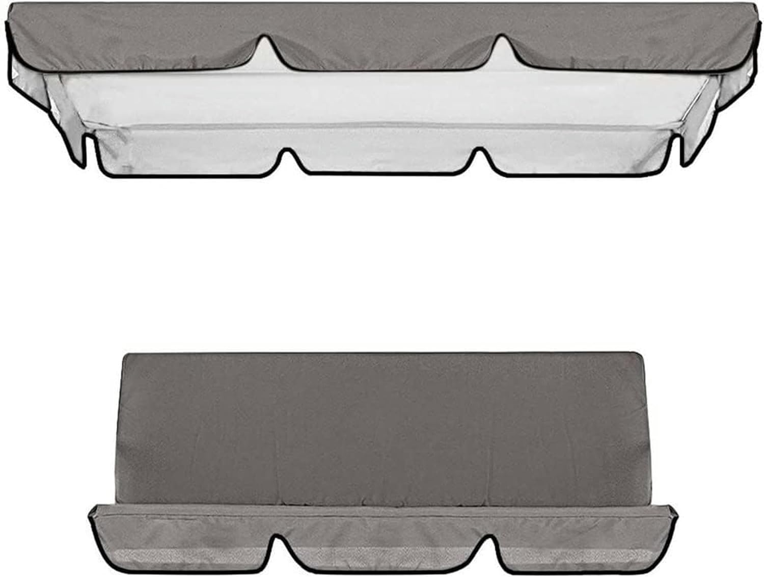 Swing Waterproof Canopy Set 210D Oxford Cloth Canopy Garden Swing Seat Replacement Canopy Outdoor Patio Swing Seat Cover Swing Chair Not Included (Color : Brown, Size : 55.9x47.24x7.09in)