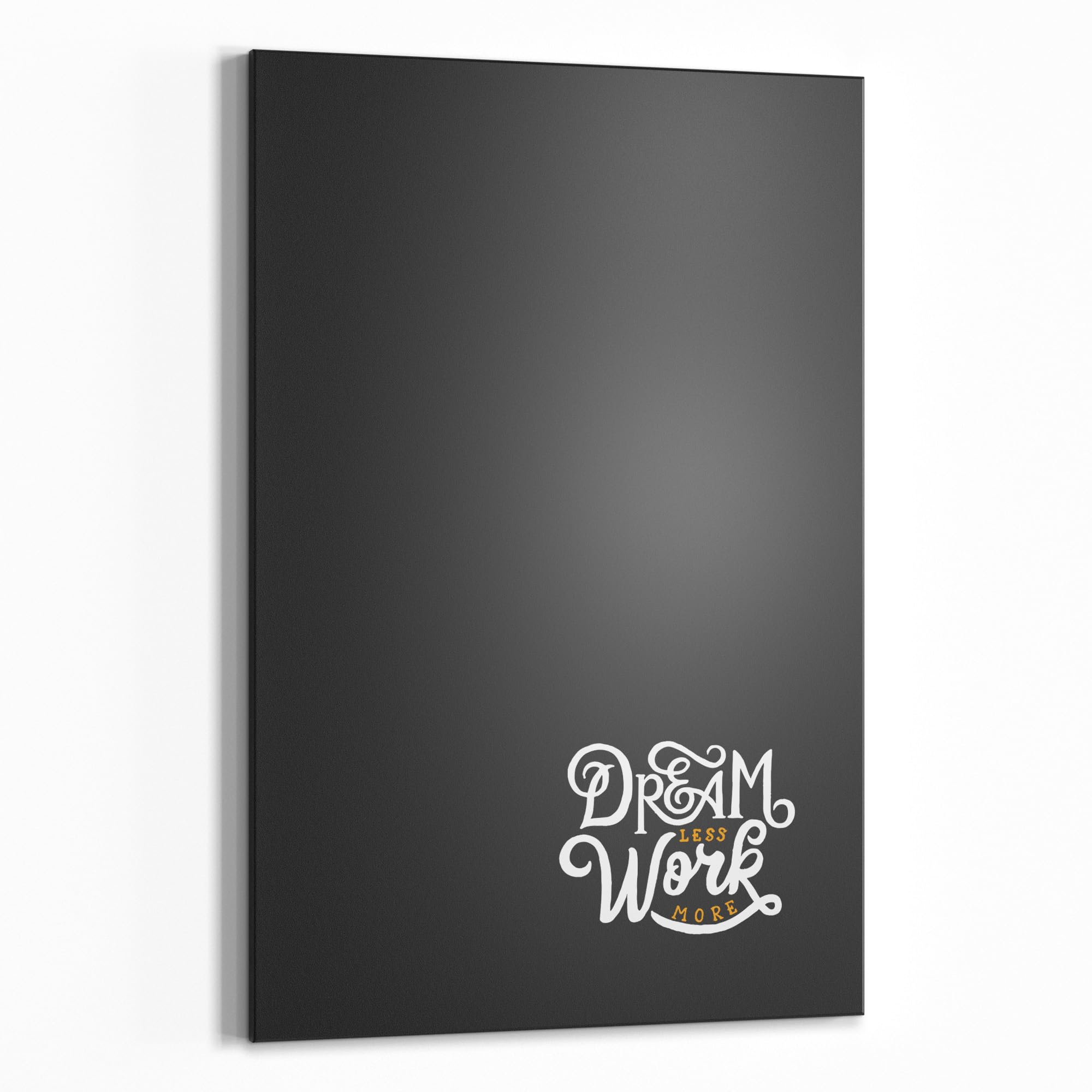 DEQORI Magnetyczna tablica do pisania kredą z nadrukiem UV | motyw "Czyny zamiast snów" | prostokątna tablica o wymiarach 60 x 90 cm | metalowa tablica kredowa do pisania – dekoracja ścienna do kuchni
