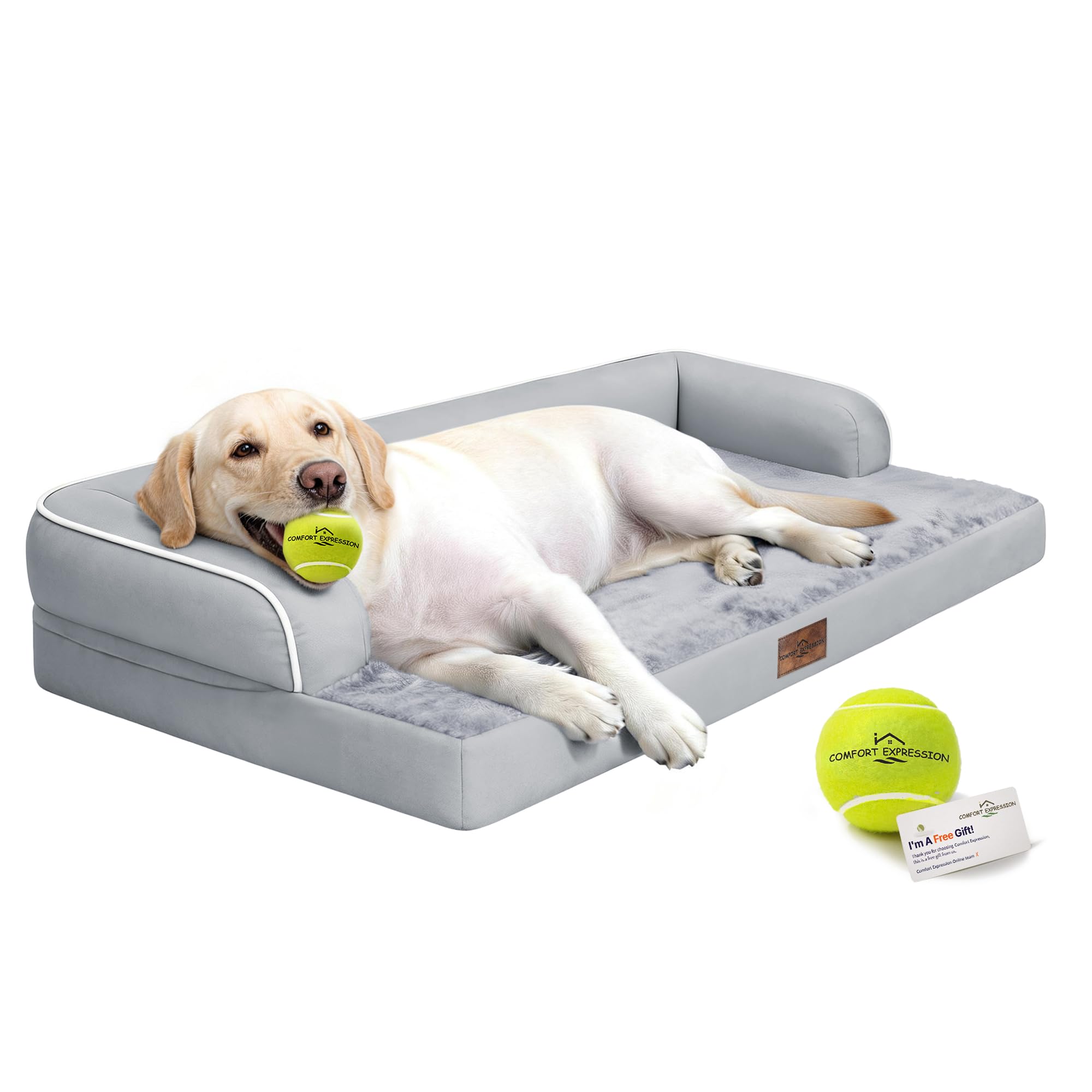 Comfort Expression Waterproof XXL Dog Bed with Bolster for Extra Large Dogs