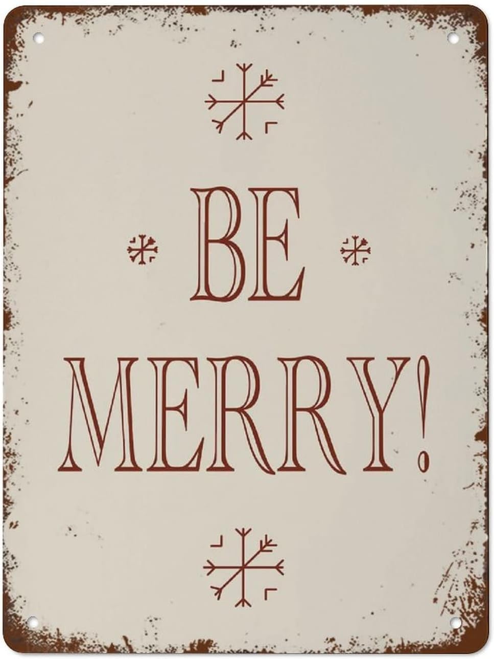 peiyeety Be Merry Sign Christmas Wall Art Metal Signs Metal Tin Sign Vintage Wall Decor Retro Art Tin Sign Funny Decorations For Home Bar Pub Cafe Farm Room Metal Poster 8"x12"