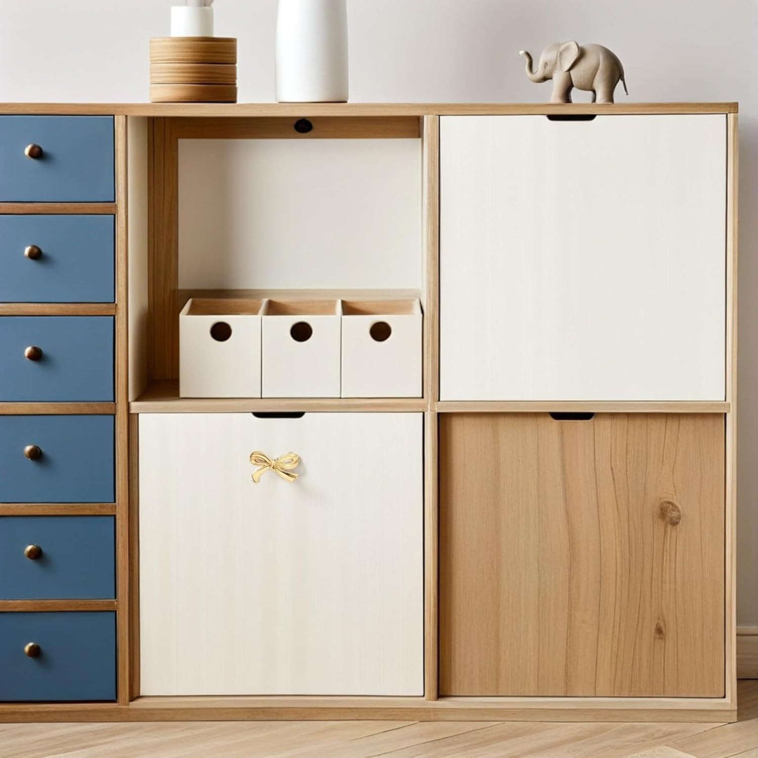 6pcs Brass Bow Drawer Knobs Vintage Cabinet Handles Bow Pulls for Dresser Wardrobe Kitchen Bathroom Cupboard Furniture Hardware