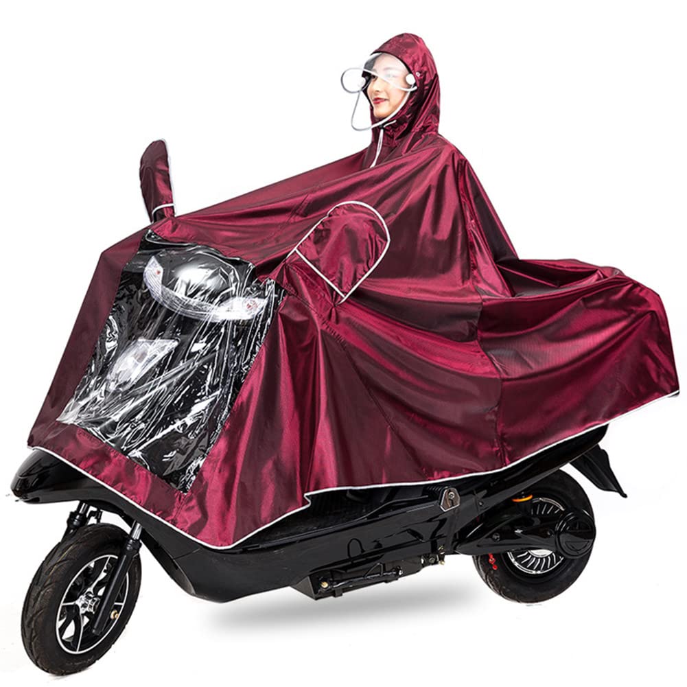 Poncho dla dorosłych unisex Wodoodporne ponczo przeciwdeszczowe Rower na zewnątrz Ebike Motocykl skuter Kurtka rowerowa Płaszcz przeciwdeszczowy Peleryna z kapturem (czerwony 2 5XL)
