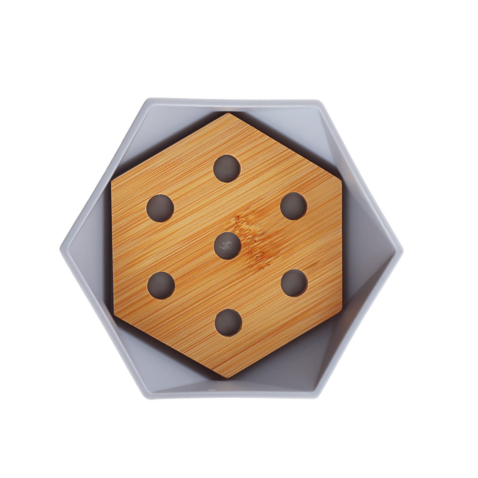 Juegos de Accesorios de baño, Simple Madera Acesorios Cuartos de Baño 4 Piezas con Dispensador Jabon Baño, Jabonera Baño, Porta Cepillo de Dientes, Bandeja, para Champú Gris