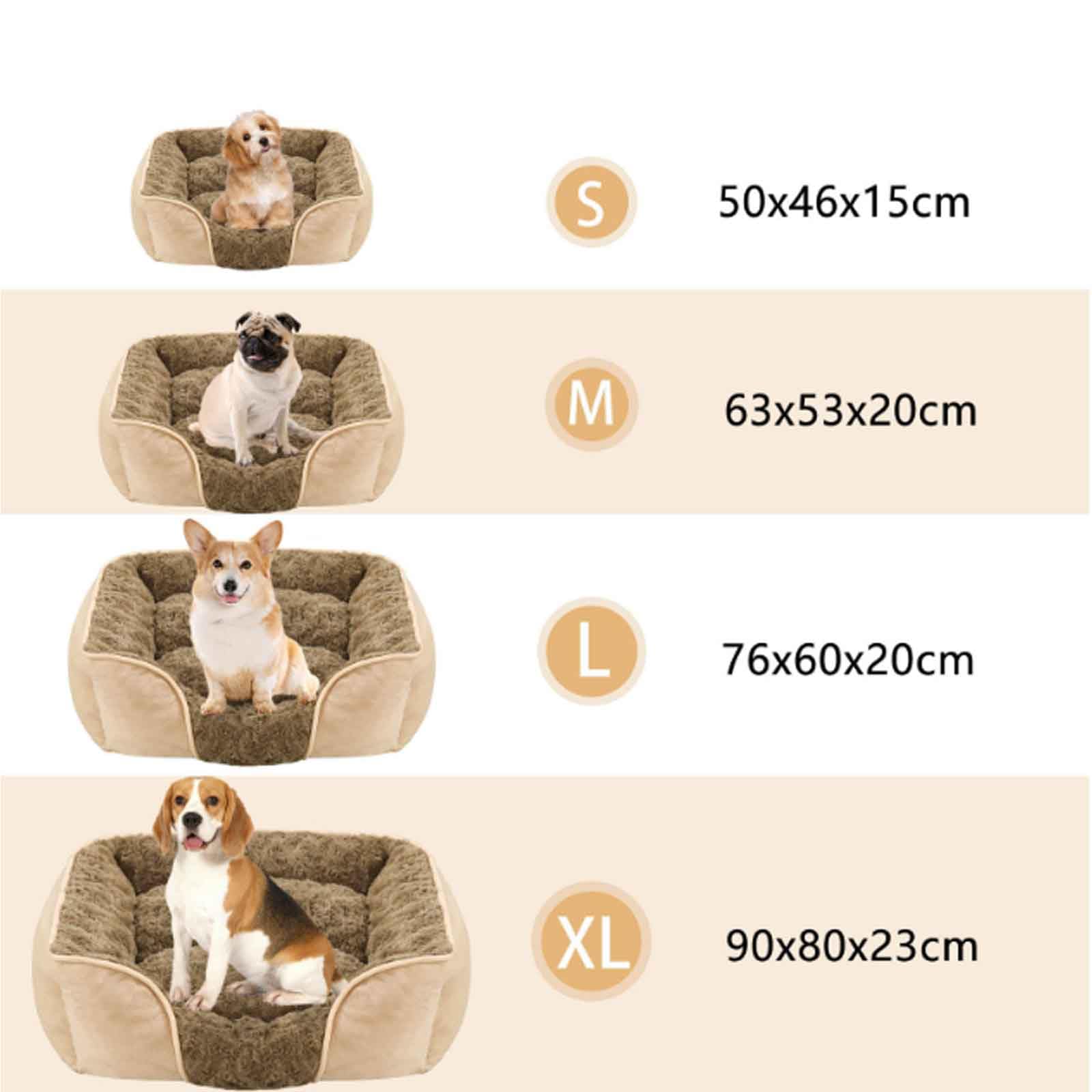 Cuccia per Cani Lavabile da Interno per Cuccioli, Grande, Accogliente, materassino per Animali Domestici, soffice e Rettangolare con Fondo, Grigio.