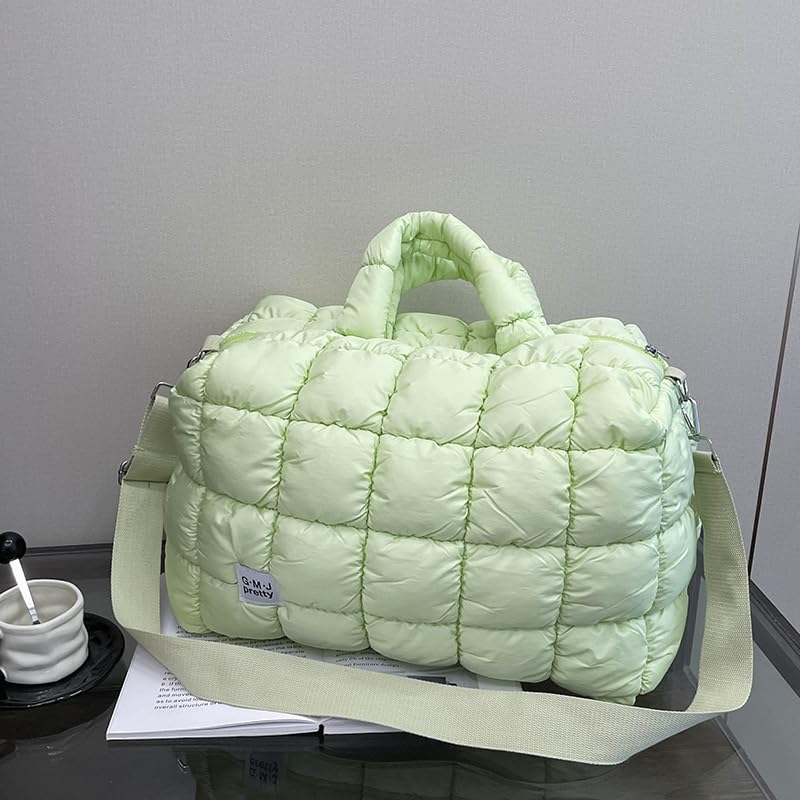 Puffer Shoulder Bag for Women Quilted Tote with Top Handle and Adjustable Crossbody Strap Large Capacity4