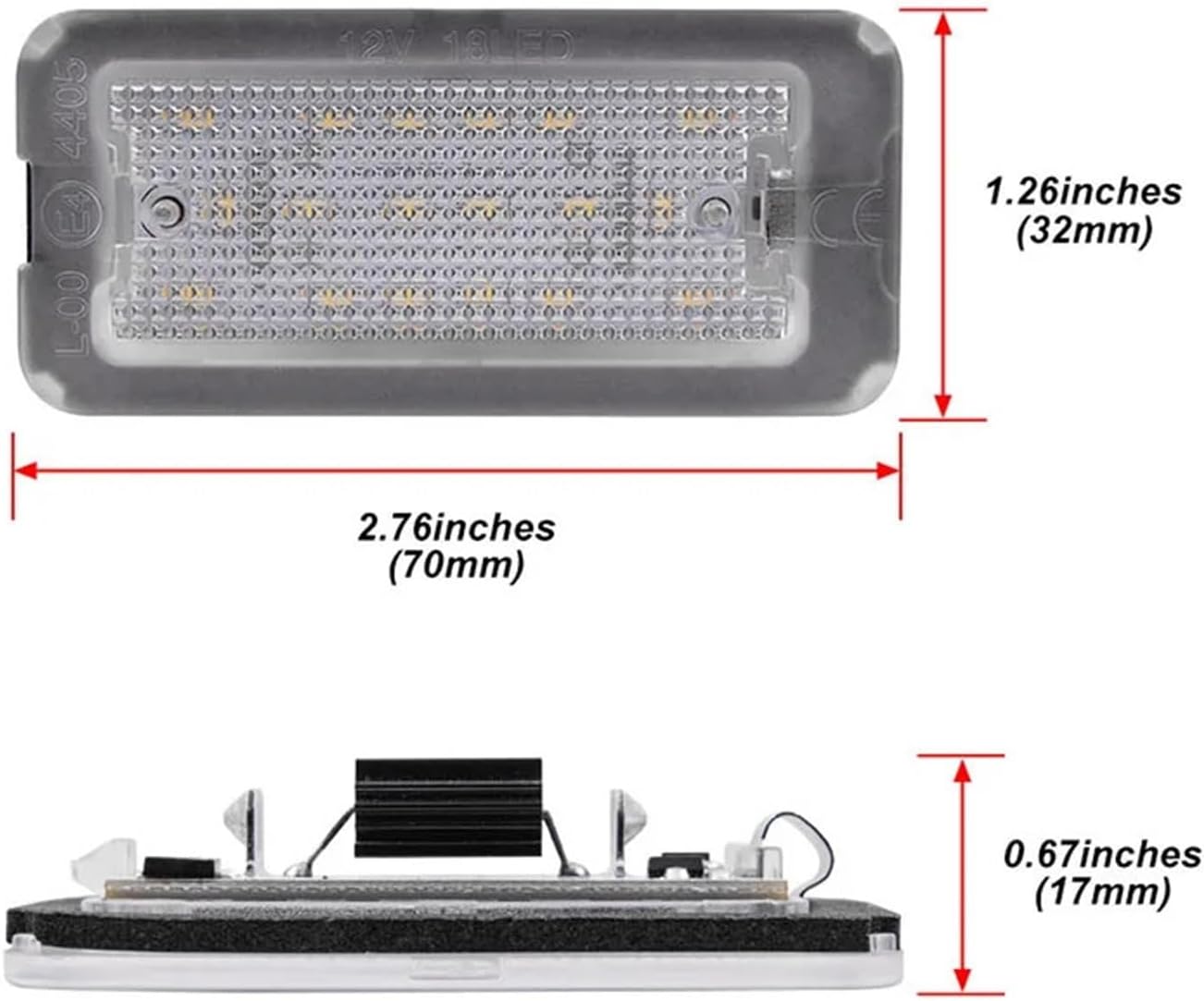 2x No Error Led License Plate Lights Compatible with Fiat 500 / Compatible with Abarth 500 2007 2008 2009 2010 2011 2012 2013 2014 2015 2016