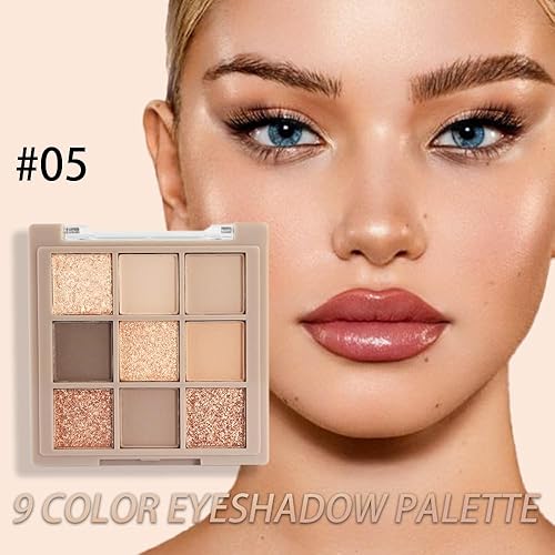 Miniatura 3 de Paleta de sombra de ojos marrón nude mate, sombra de ojos de larga duración, impermeable, libre de crueldad, 9 tonos mezclables en acabados mate