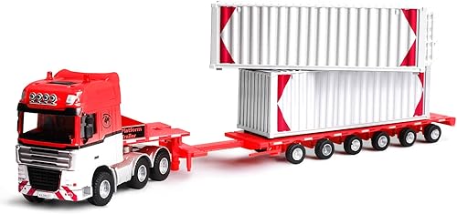 Miniatura 2 de Fubarbar - Juego de camión de transporte telescópico de transporte 150 con 2 contenedores que se abren, remolque de juguete para fiesta de