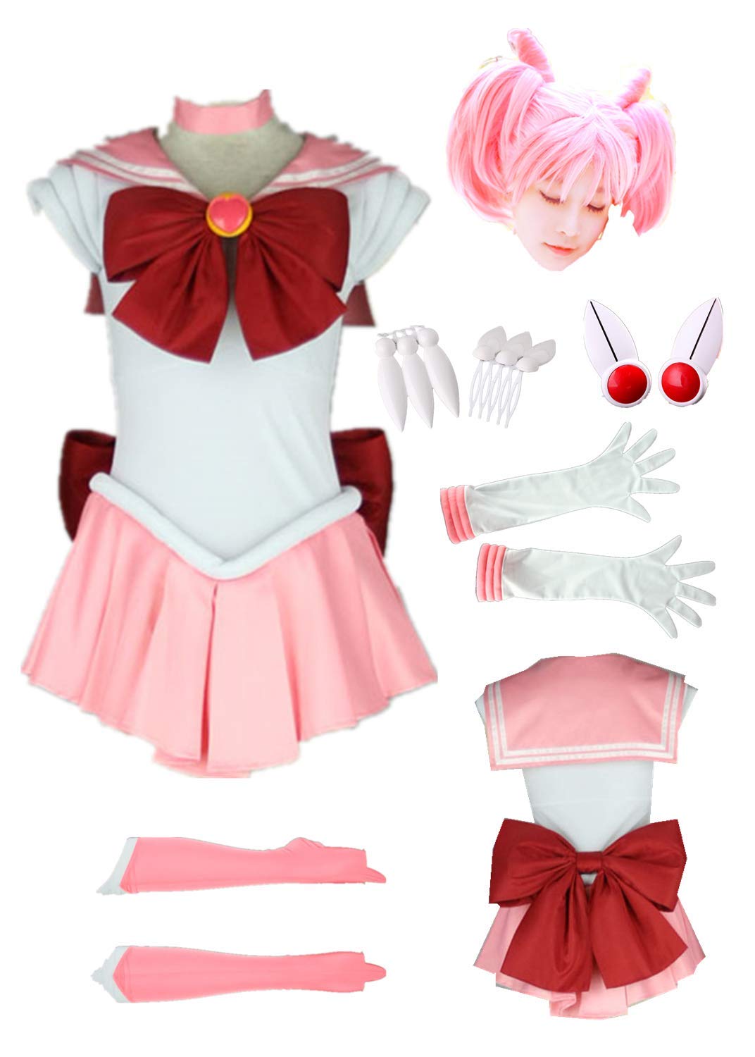 SWEET CHERRYUS Size Chibi Cosplay Costume Small Lady Chibiusa Pink