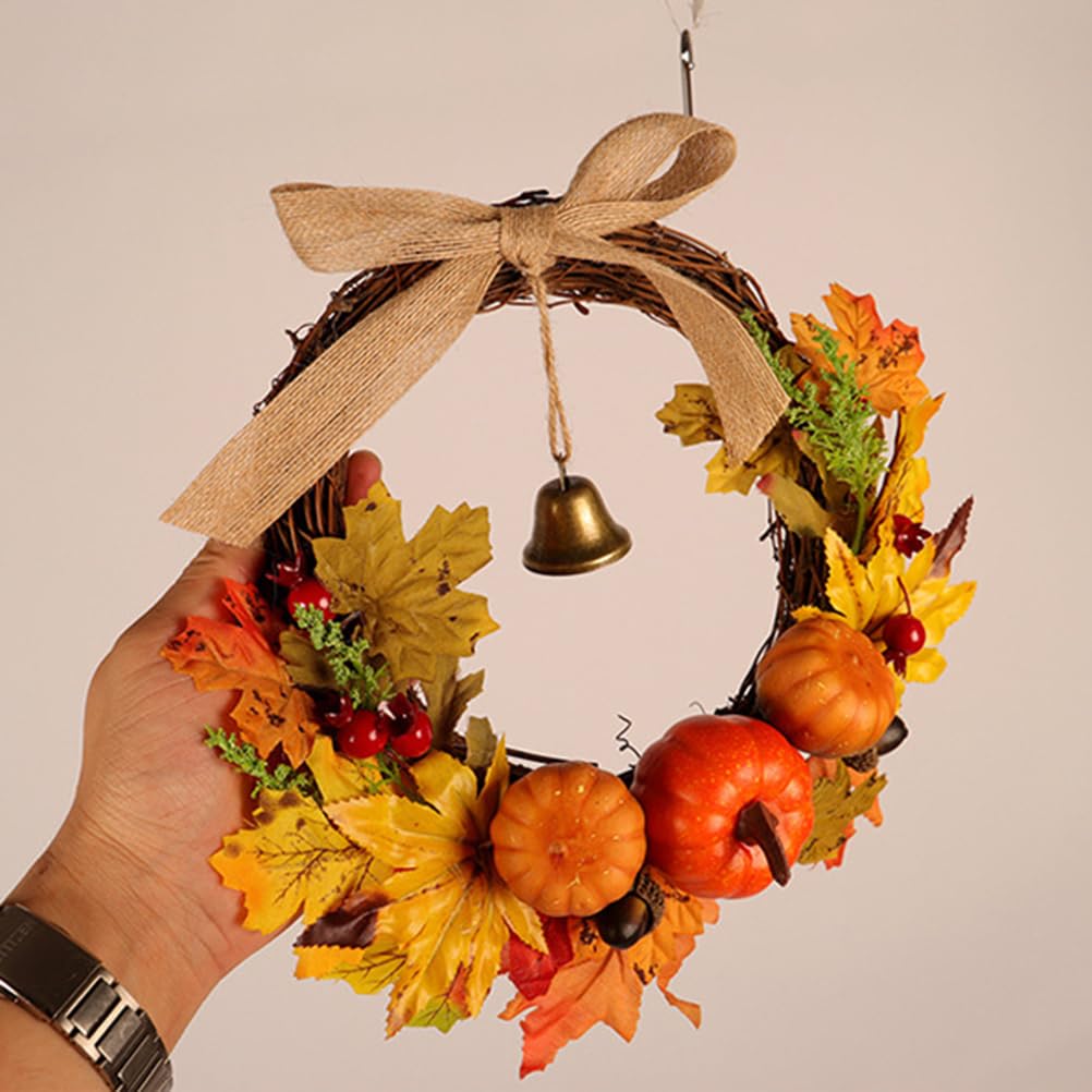 - Autunnale con Foglie di Agrifoglio, Autunnale, Ghirlanda per Porta, Ghirlanda di Natale, Decorazione Natalizia