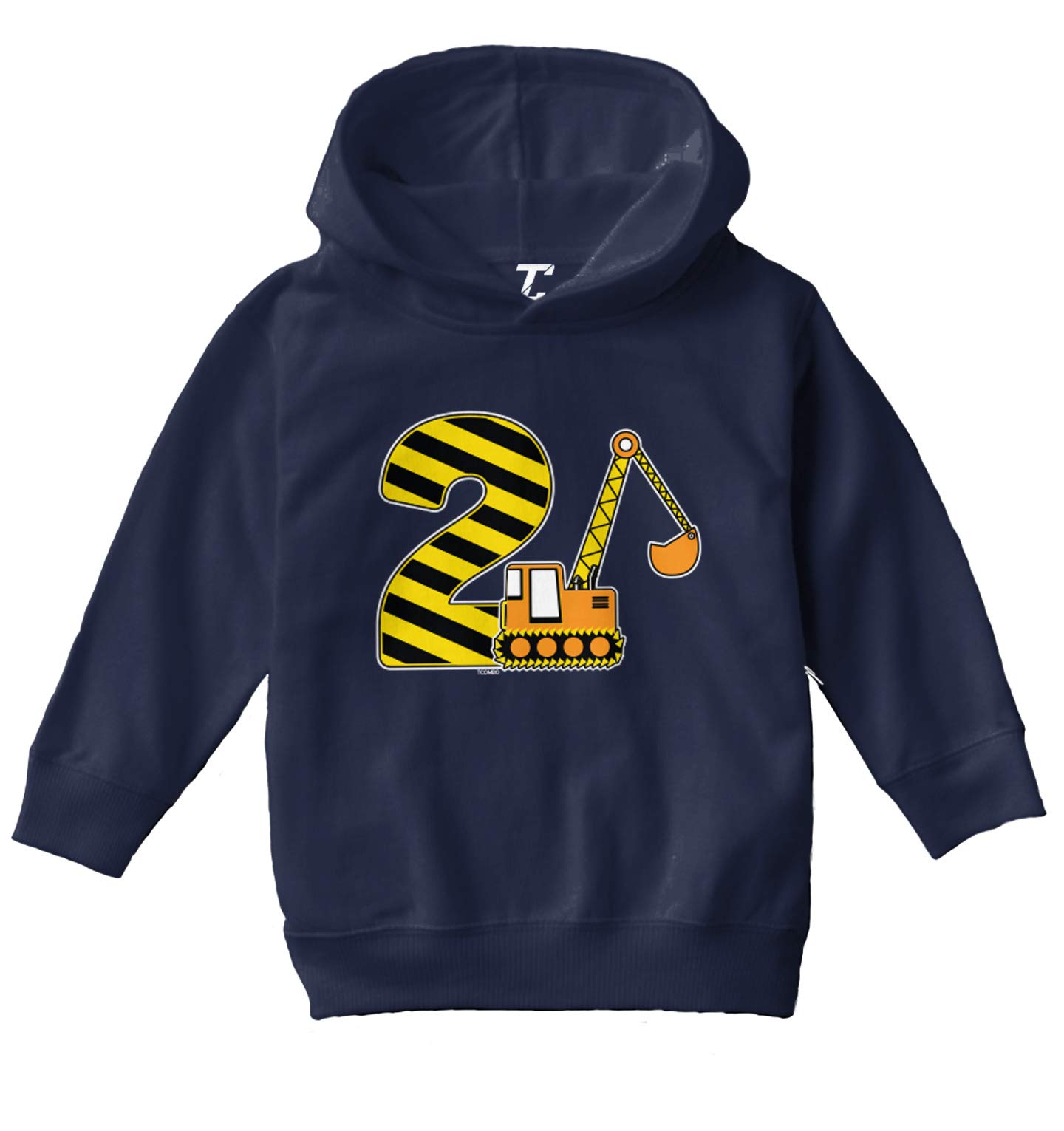 Tcombo2nd Birthday - Digger Excavator Construction Vehicle Toddler/Youth Fleece Hoodie