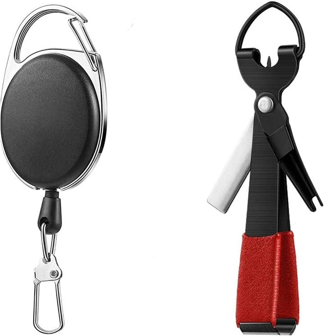 2 PCS Fish Quick Knot Tying Tool 4 in 1 Fly Fishing Line Clippers Fly Fishing Equipment Quick Knot Tying Tool and Retractors Combo for Fly Fishing Tools Kit Supplies