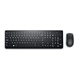 Dell Wireless Keyboard and Mouse - KM3322W, Wireless - 2.4GHz, Optical LED Sensor, Mechanical Scroll, Anti-Fade Plunger Keys, 6 Multimedia Keys, Tilt Leg - Black (Renewed)
