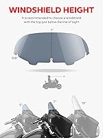Vista 7 de Amazicha Deflector de viento de 7 pulgadas para parabrisas de murciélago con tinte de humo 96-13 compatible con Harley Davidson Touring Electra