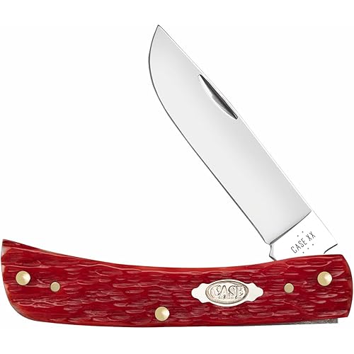 Case XX Pocket Knife SOD BUSTER JR - DARK RED BONE CS - PEACH SEED JIG Item #31945-6137 CS - Length Closed: 3 5/8Inches