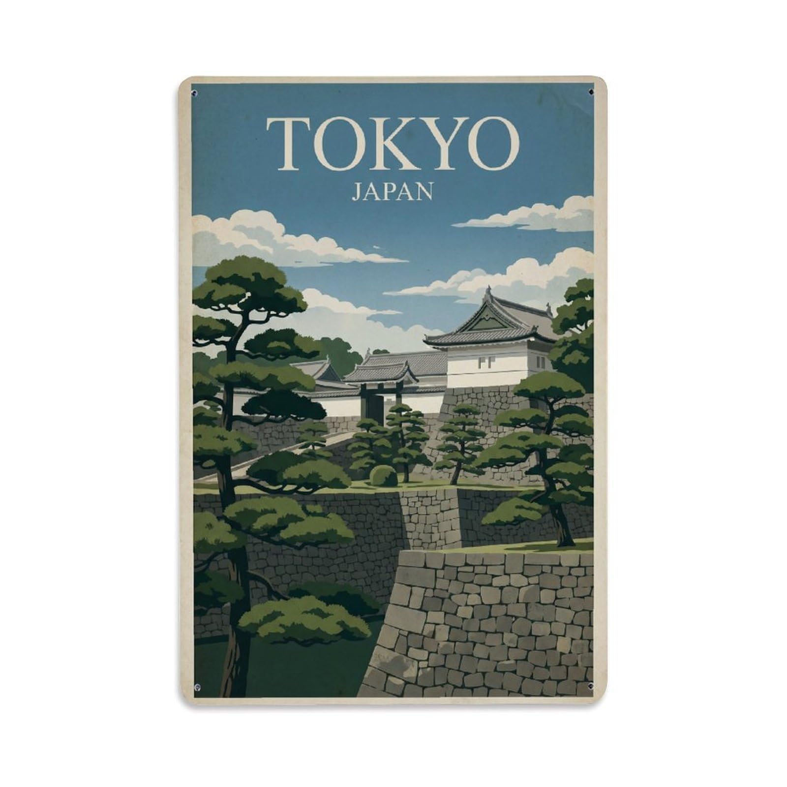 Gead 8X12inch Style Vintage Travel Tokyo Japan Imperial Metal Tin Sign