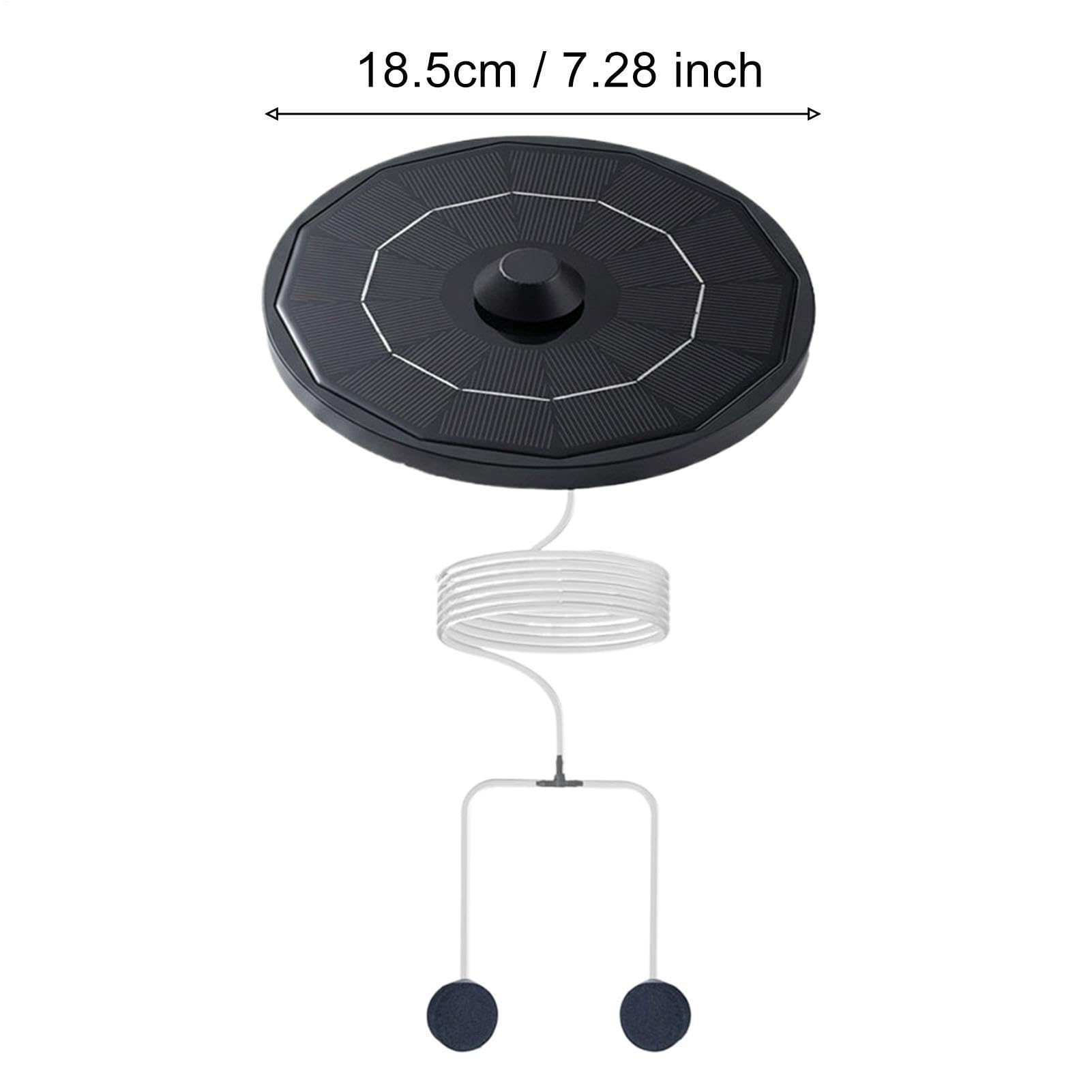 Aireador solar para peceras – Bomba de oxígeno flotante de 6 V/3,5 W con salida de aire | Aireador solar flotante ABS de 6 V con piedra de aire y tubo para pecera, estanque, baño de pájaros e hidroponía