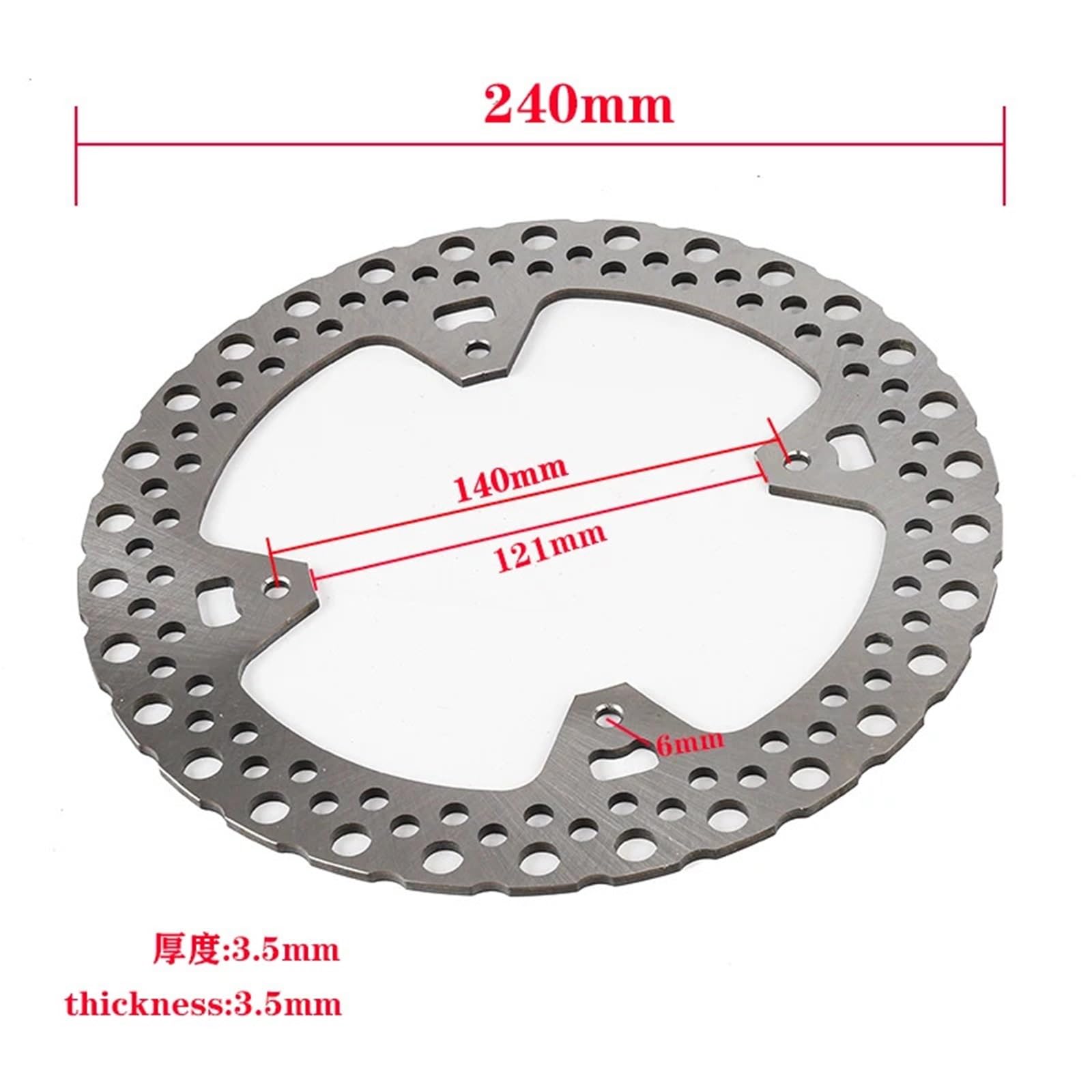 Disque de frein de 240 mm pour Honda CR125 CR250 2002-2007 CRF250 X CRF450X 2004 2005-2020 CRE F250 F300 F500(Rear)