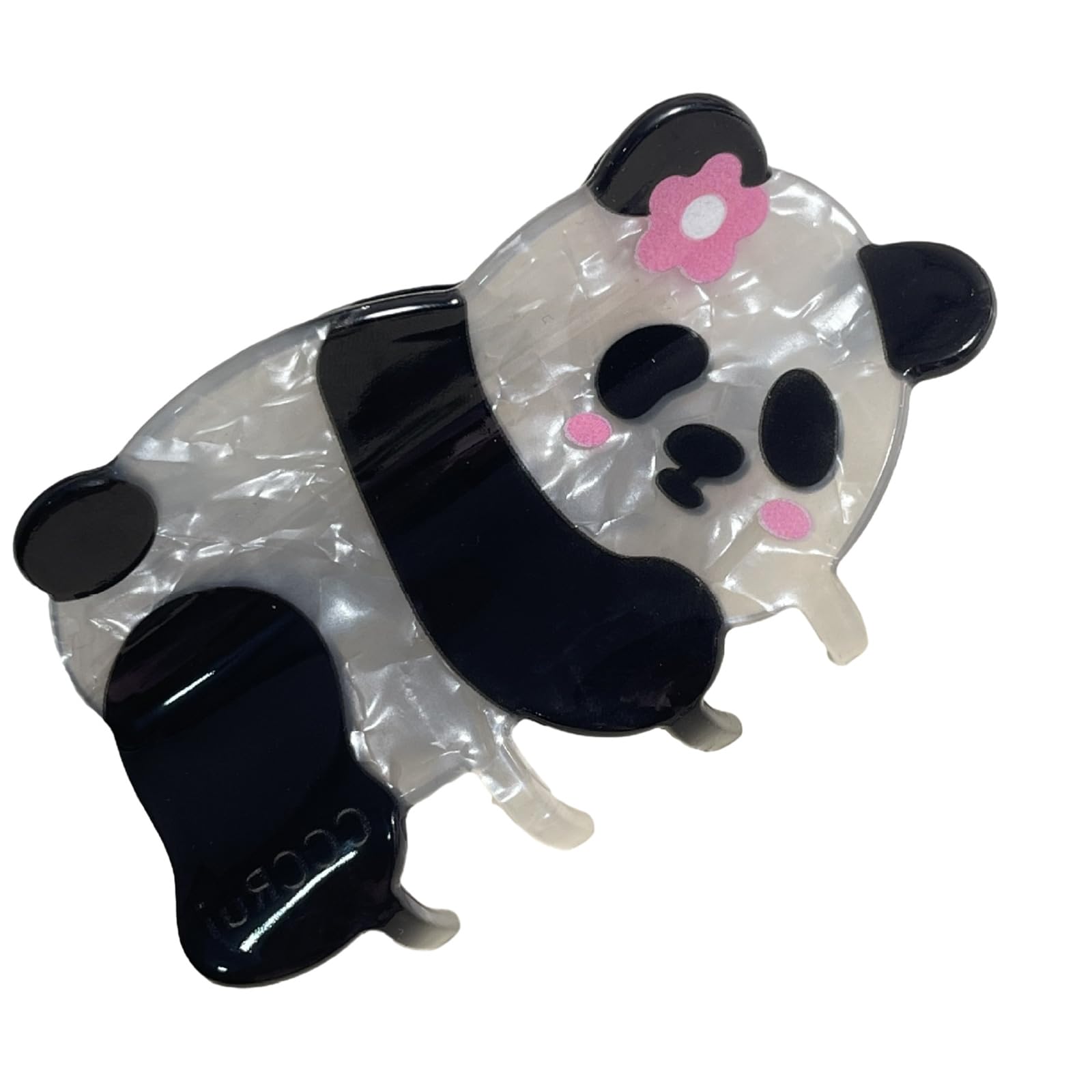 Zeizafa Girls Flowers Panda Acryli Spring Hair Claws Panda Hair Claw Clip For Lady Cute Nonslip Hair Barrettes For Ponytail Hair Accessory Hair Accessory
