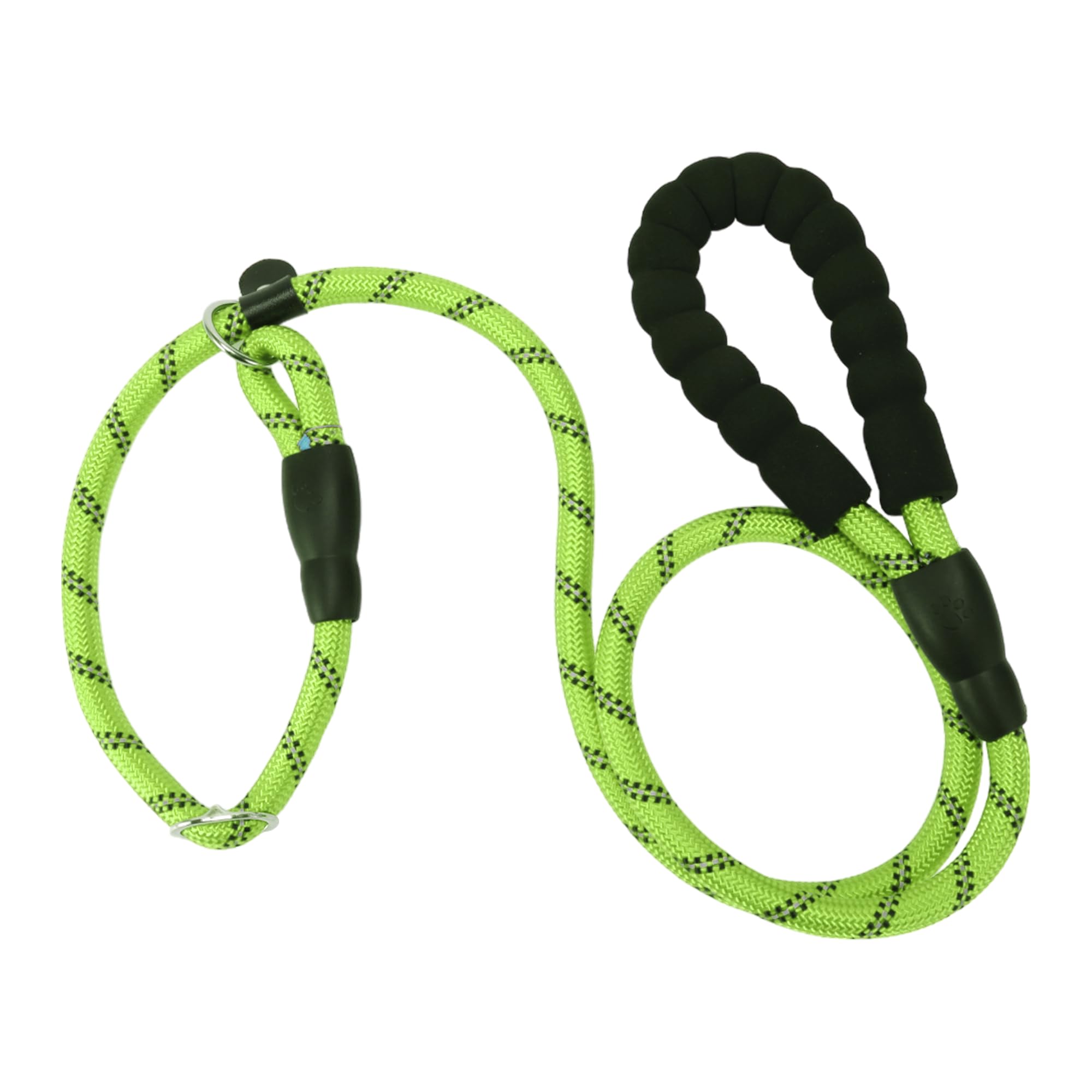 CAPASTEC Guinzaglio per Cani Corda Riflettente in Nylon, Manico in Spugna, Verde, Lunghezza 130cm Dia. 1/2 Pollice
