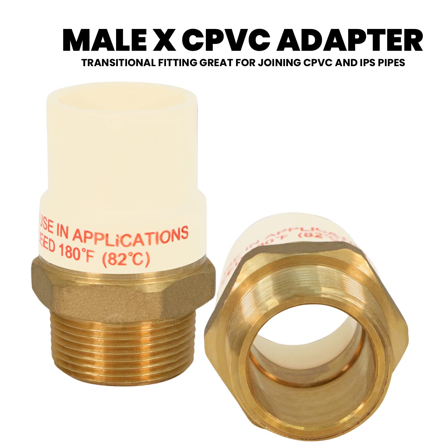 Everflow suministros plomo conector adaptador con un latón macho y un el CPVC conectar