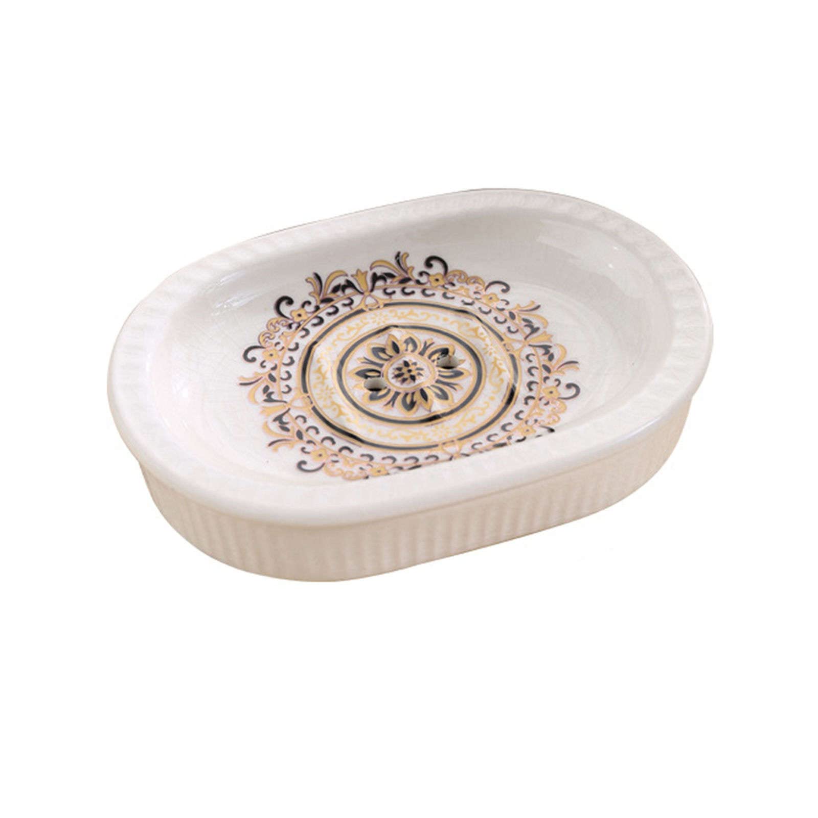 Bgnehrfl B Soap Ox Soap Dish, Soap Asketchinese Style Soap Holder, Ceramics Hand-Painted Pattern Soap Dishes For Ar Soap, Oval Soap Tray, For Athroom Decoration-F-14.5X10x3.5cm ( Color : Size : 14.5X10