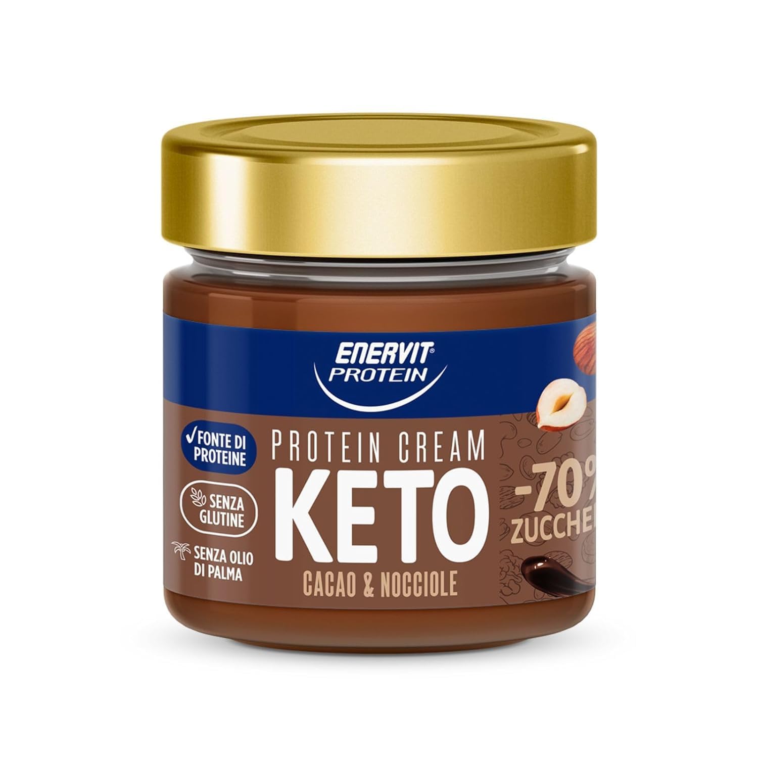 Italian Gourmet Protein Cream Keto crema proteica Nuss-Kakao 12 x 180g | Ridotto contenuto di zuccheri, senza glutine, palmölfrei, spalmabile per, Gesamtnettogewicht 2,16 kg + Kostenlos Polpa 400g