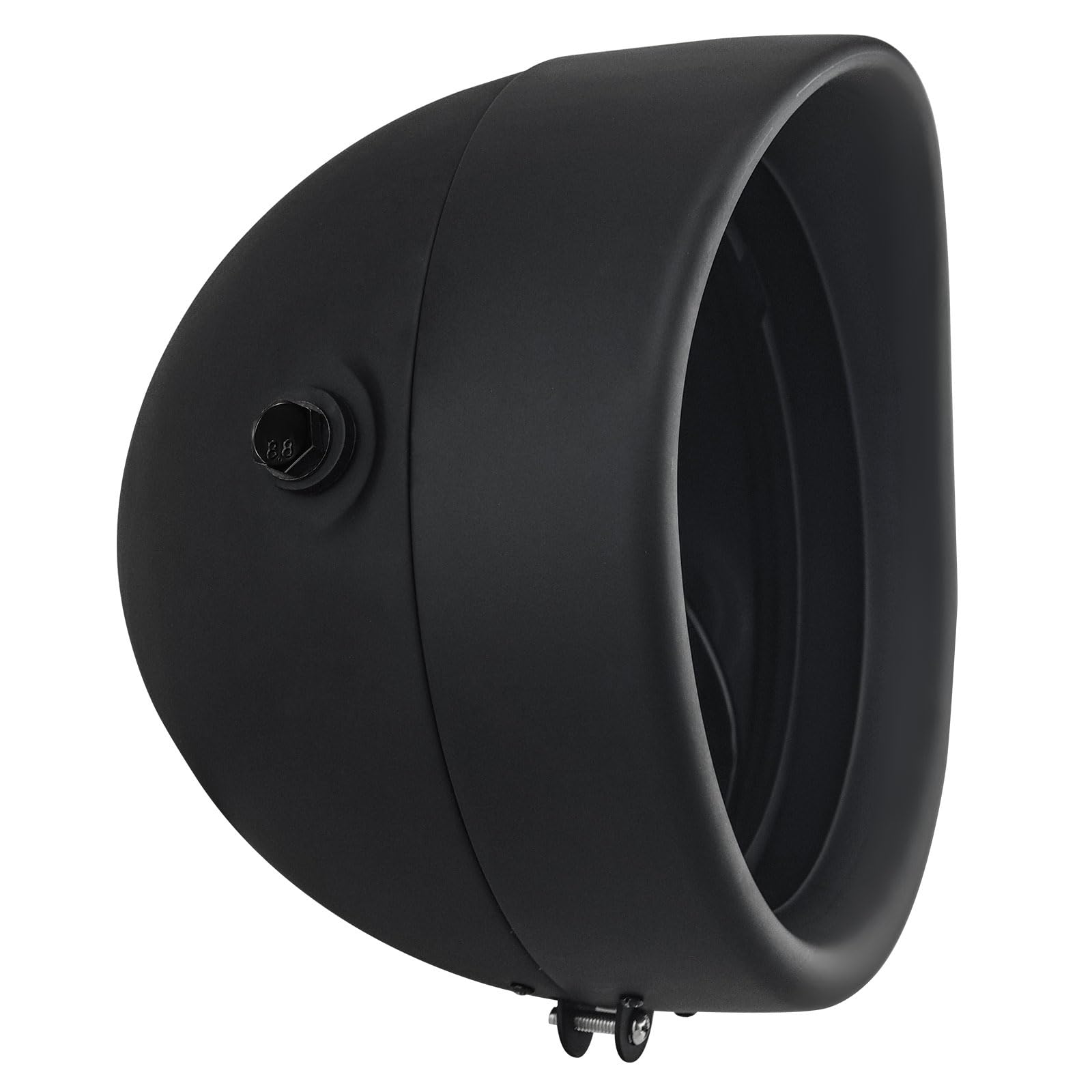 FATECIM Motorcycle 7" Round Headlight Bucket Housing with Visor 7 Inch LED Headlamp Shell Protective Cover Heavy Duty Universal for Harley Kawasaki Honda Yamaha Suzuki Chopper Cafe Racer Bobber Black