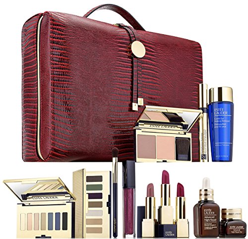 Estee Lauder Blockbuster 2017 Holiday Make Up Gift Set w/Train Case -Smoky Noir