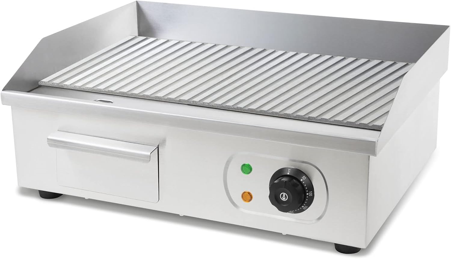 Vertes Piastra per griglia elettrica professionale, potenza 3000 watt, alloggiamento in acciaio inox, temperatura regolabile da 50 a 300°C, griglia plancha elettrica con superficie 55x35cm Vertes Piastra per griglia elettrica professionale, potenza 3000 watt, alloggiamento in acciaio inox, temperatura regolabile da 50 a 300°C, griglia plancha elettrica con superficie 55x35cm
