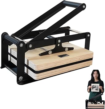 Manual Flat Press Printer, 15" x 15" Hand Lever Press with Height Adjustment, Metal Frame, Portable Etching Press for Typography and Woodblock Prints