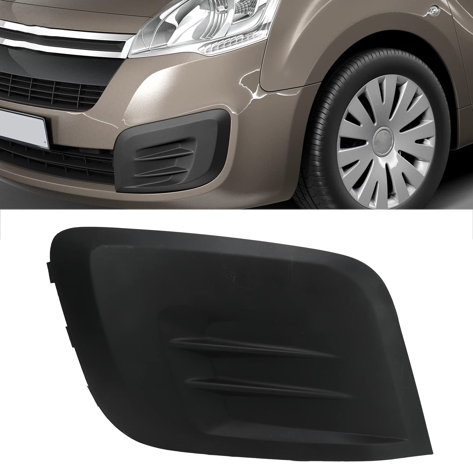 Pièce de Rechange de Calandre de Pare-chocs Avant Droit pour 2015‑2019, pour Partner 2015‑2019, pour Voitures sans Phares Antibrouillard, 1613564580