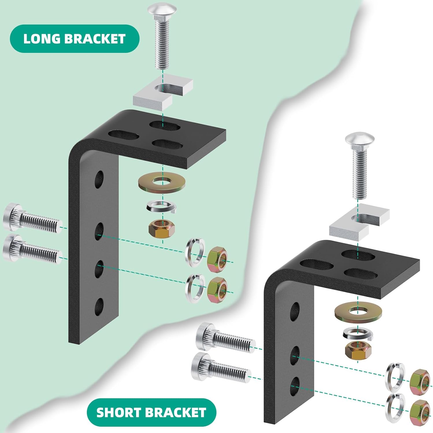Universal Installation Kit w/Hardware and Brackets Compatible with 5th Wheel Trailer Hitches Installation Kit Replace Reese #30035, 58058 (10 - Bolt Design)